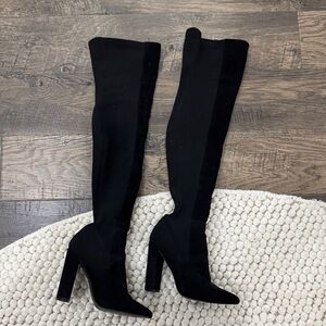 Steve Madden Elegant Black Suede Knee-High Women's Boots